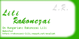 lili rakonczai business card